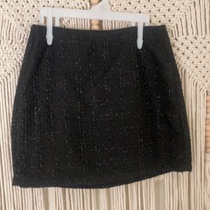 Black tweed winter mini skirt